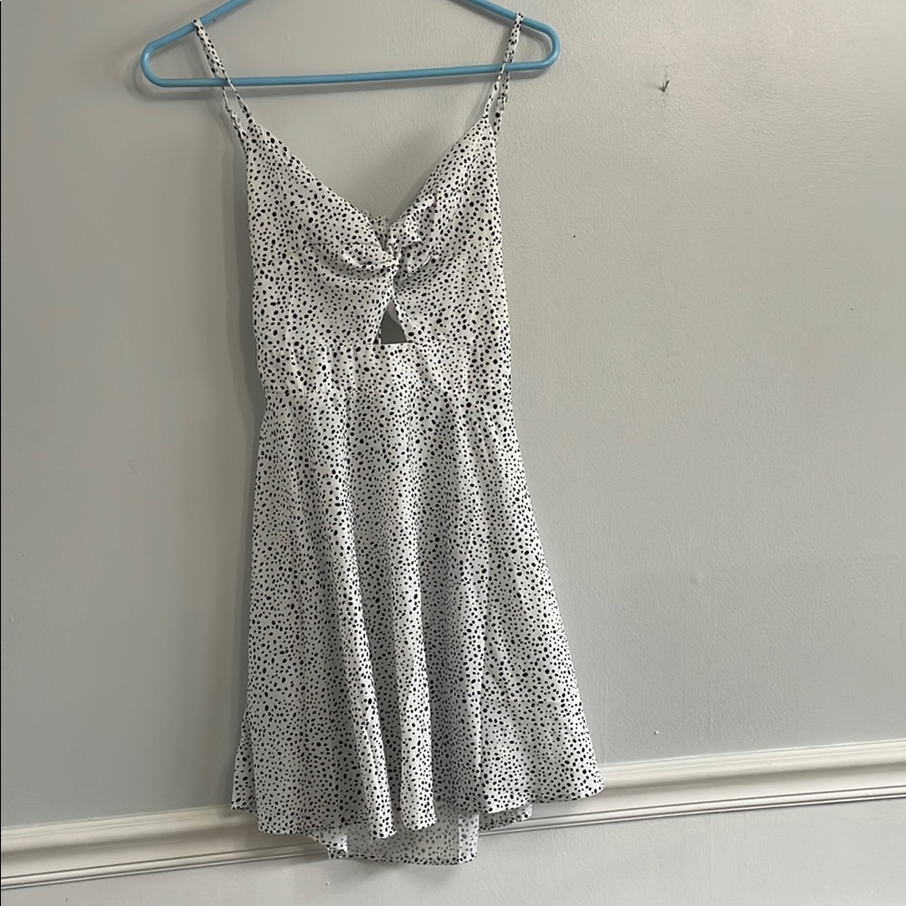 White and Black Polka Dot Dress
